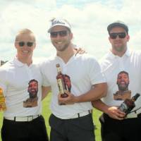 white team in team shirts